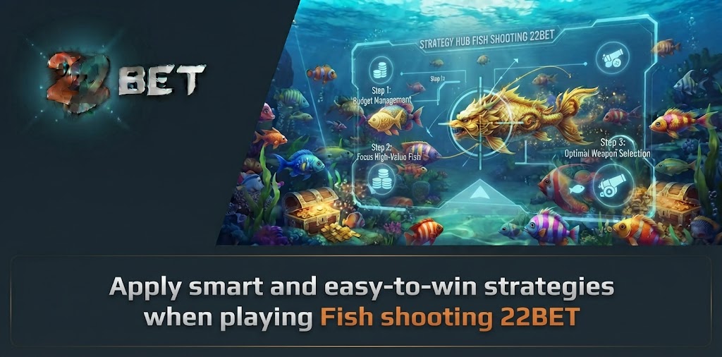 Apply smart and easy-to-win strategies when playing Fish shooting 22BET