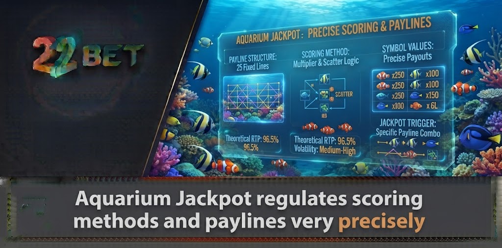 Aquarium Jackpot regulates scoring methods and paylines very precisely