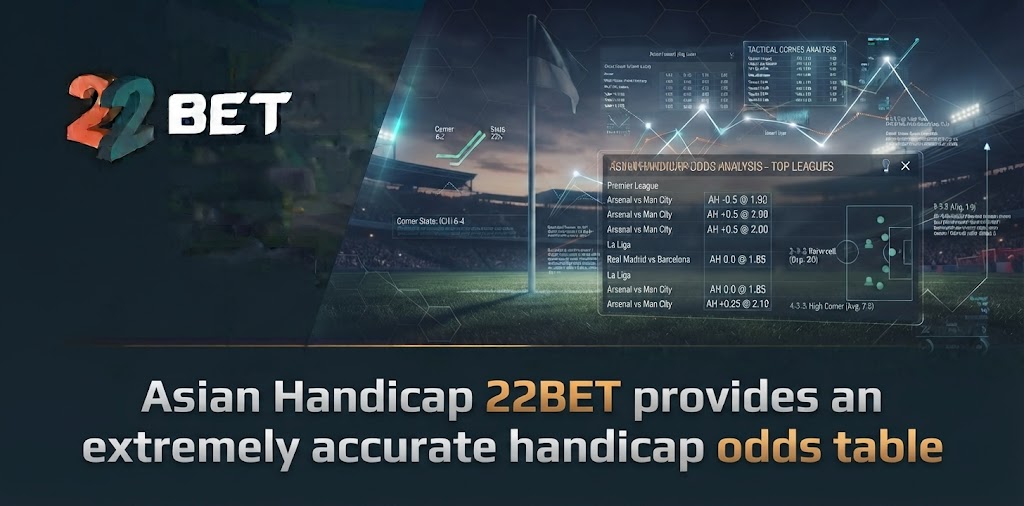Asian Handicap 22BET provides an extremely accurate handicap odds table