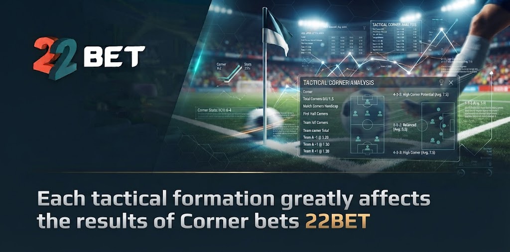 Each tactical formation greatly affects the results of Corner bets 22BET