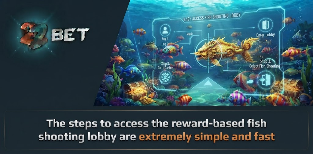 The steps to access the reward-based fish shooting lobby are extremely simple and fast
